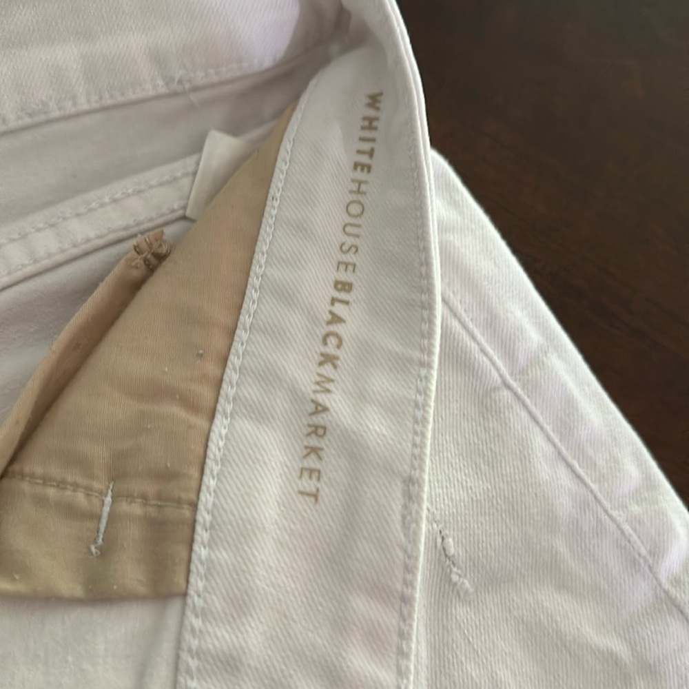 White House Black Market White Straight Crop